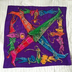 Vintage Anne Klien Silk Scarf | Fashion Illustration